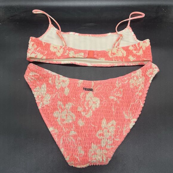 Triangl Inesa Floral Ruched Bikini Pop Soda 2 Pc Cheeky Swimsuit Size SMALL - Picture 2 of 7